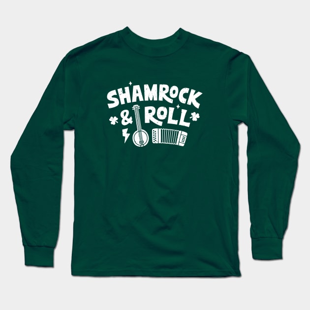 Shamrock & Roll Banjo and Accordion Funny Long Sleeve T-Shirt by rustydoodle
